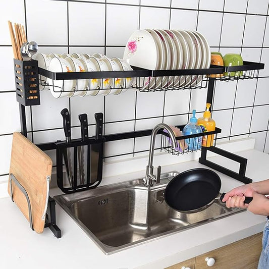Kitchen Over Sink Dish Drying Utensil Rack